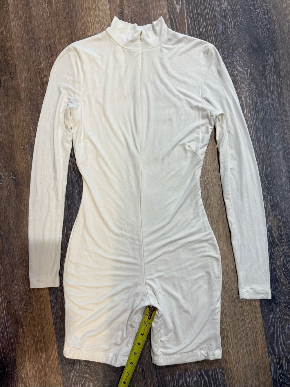 J Lux Label Cream Long Sleeve Mock Neck Romper